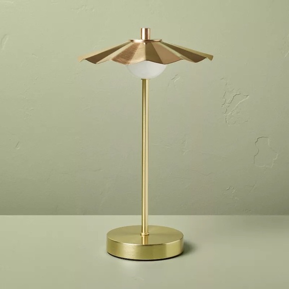 13” Scalloped Shade Portable Table Lamp Brass/Copper - Hearth & Hand Magnolia - Picture 1 of 5